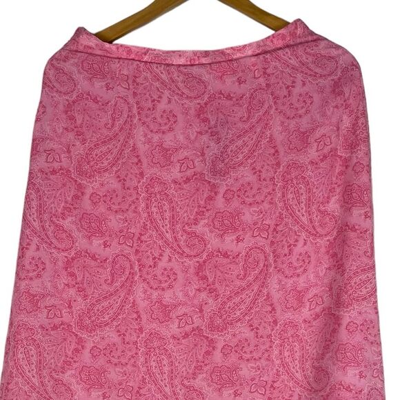 Vintage Talbots Silk Skirt Size 8 P NEW Paisley Pink‎ No Slit Y2K Fairy - Picture 2 of 8